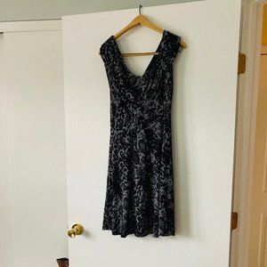 Calvin Klein Black and Gray Sleeveless Dress